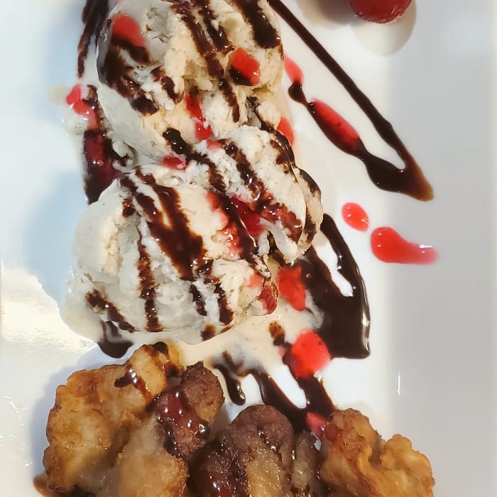 Fried Banana with Ice Cream.