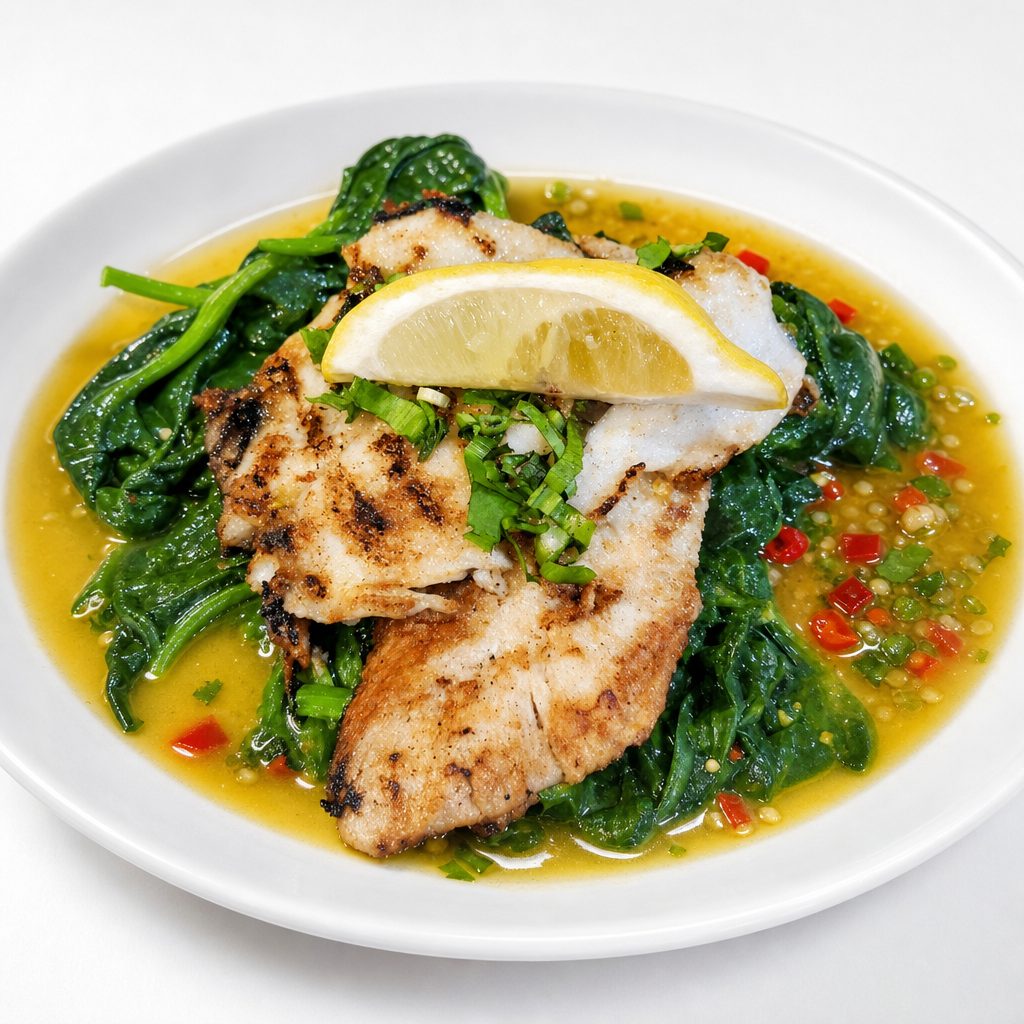 F11. Seared Flounder Filet.