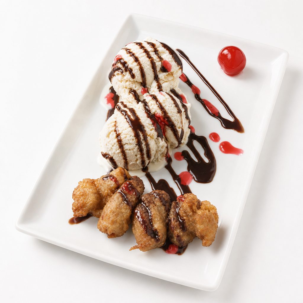 Fried Banana with Ice Cream.
