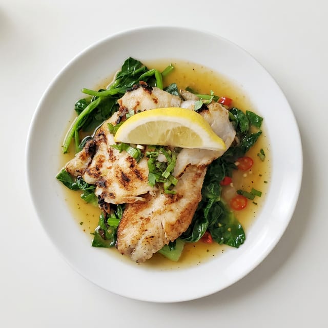 F11. Seared Flounder Filet.