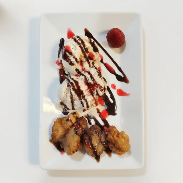 Fried Banana with Ice Cream.